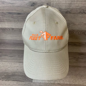 Mills Fleet Farm Mens Broner Baseball Cap Hat Beige Logo 6 Panel One Size